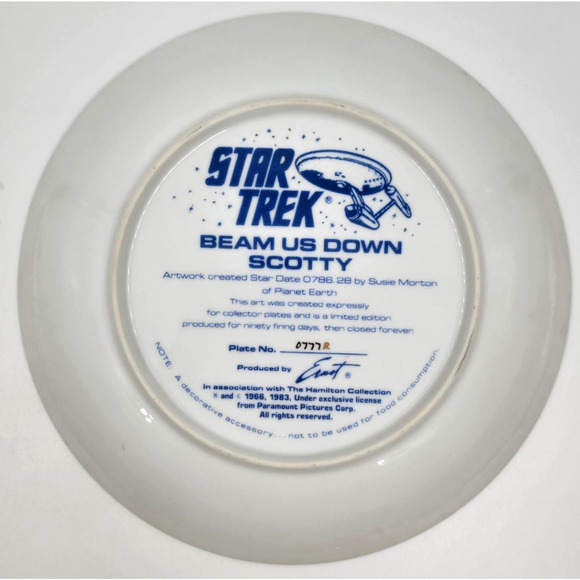 Star Trek Hamilton Collector 8 1/2"" Plate 1991 Paramount Pictures Enterprise - Picture 4 of 4